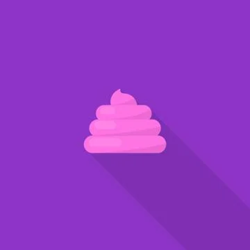 Poo flat icon, vector color cute illustration Stock Illustration