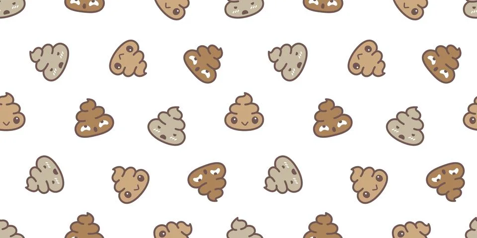 Poo Seamless pattern vector Cartoon isolated doodle illustration Stock Illustration