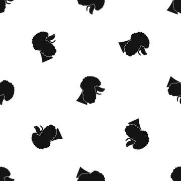 Poodle dog pattern seamless black Stock Illustration