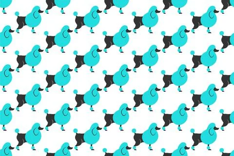 Poodle dog seamless pattern background template Stock Illustration