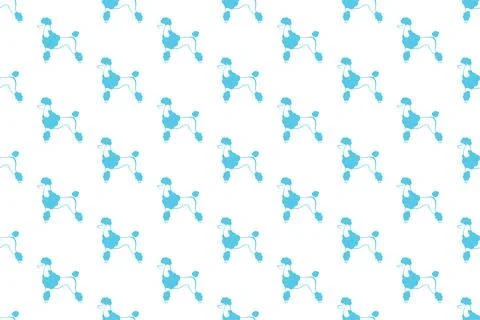 Poodle dog seamless pattern background template Stock Illustration