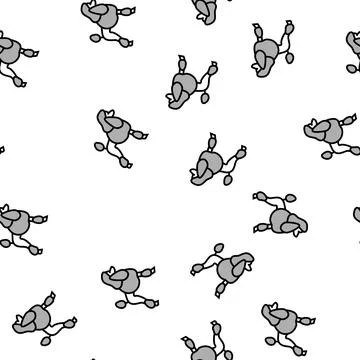 Poodle dog vector seamless pattern Stock Illustration