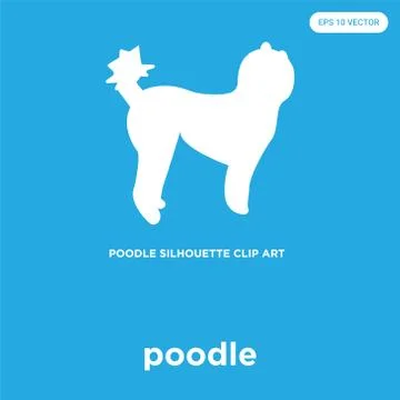 Poodle icon isolated on blue background Free Stock Illustration