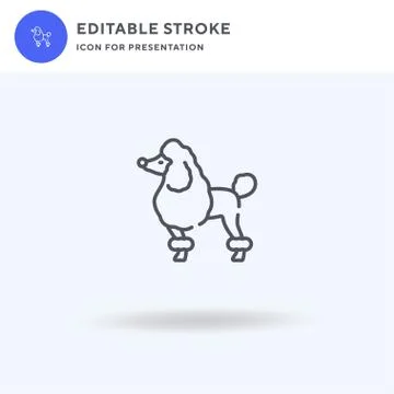 Poodle icon vector, filled flat sign, solid pictogram isolated on white, logo Stock Illustration