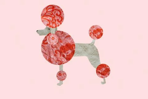 Poodle on pink background Stockillustratie