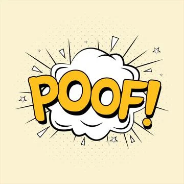 Poof comic explosion. Comic blast vector with bubble. Cartoon burst with yell Illustrazione stock