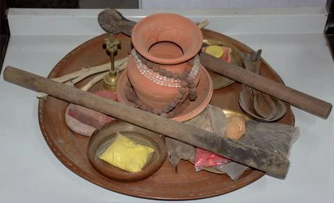 Pooja items or articles Stock Photos