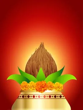 Pooja kalash Stock Illustration