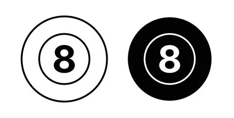 Pool 8 ball icon Illustration designs pack for Web Stock Illustration