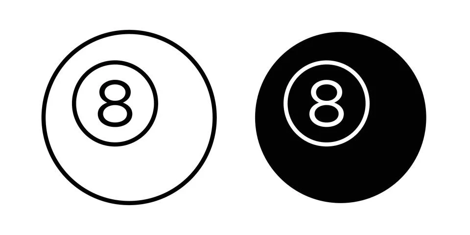 Pool 8 ball icon vector, symbol, logo illustrations Stock Illustration