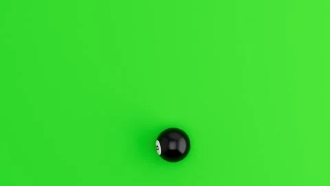 Pool 8 Ball Rolling in Circular Loop on Green Background. 3D Render Animation. Video stock 339275899