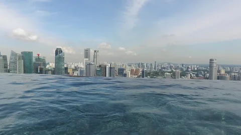 Pool and city Stock Footage 101844513