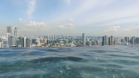 Pool and city Stock Footage 101844606