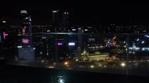 Pool and city Stock Footage 102038909