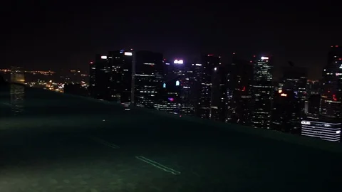 Pool and city Stock Footage 102039194