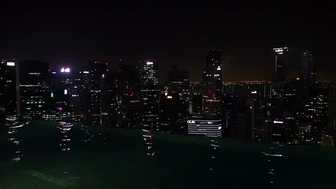 Pool and city Stock Footage 102039196