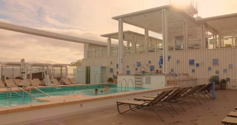 Pool Area On The Upper Deck Of Costa Toscana Cruise Ship In Toscana, Savona Stock Footage 333829551
