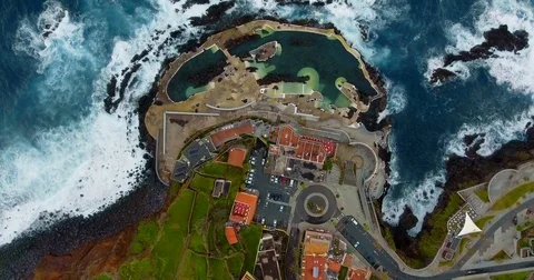 Pool around the sea Video stock 81703546