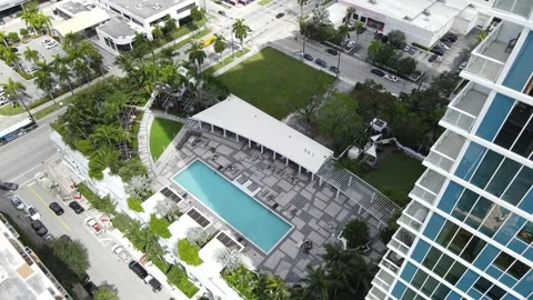 Pool ascending downtown miami Stock Footage 288095355