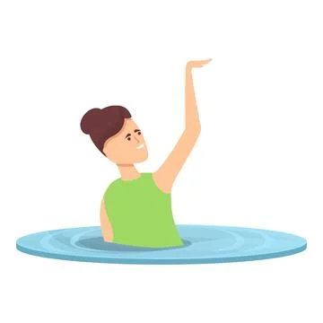 Pool athlete icon cartoon . Synchronized swimming Illustrazione stock