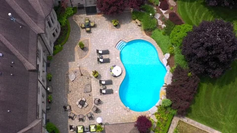 Pool Backyard Graden Luxury Big Size Pool (11) Stock Footage 269845190