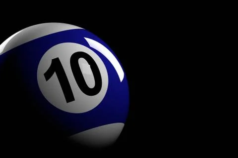 Pool Ball Number 10, 3D Rendering Stock Illustration