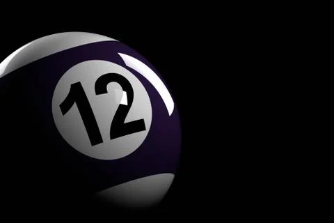 Pool Ball Number 12, 3D Rendering Illustrazione stock