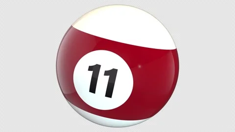 Pool Ball Number Eleven Stock Footage 254133015