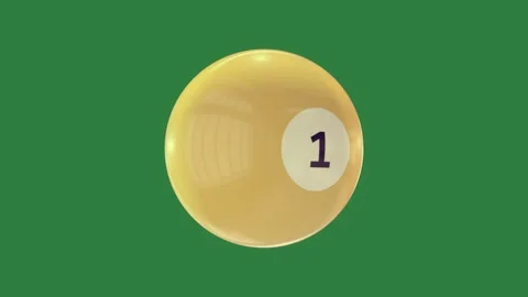 Pool ball with the number one and yellow egg screen balloon figure Stock-Footage 336053626