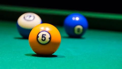Pool Balls 5 2 10 Orange Blue White Stock Photos