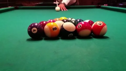 Pool balls break Stock Footage