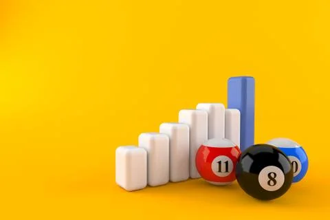Pool balls with chart Illustrazione stock