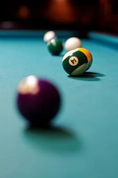 Pool balls close up Stock Photos