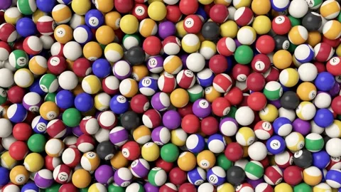Pool balls falling down. Billard pool balls drooping and stacking. Vídeo Stock 267843445