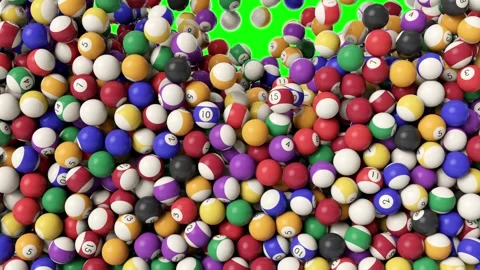 Pool balls falling down. Vídeo Stock 278650712