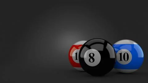 Pool balls on gray background Stock Illustration