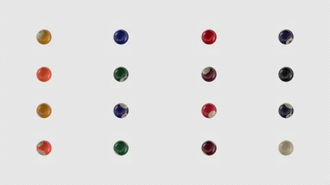 Pool Balls looping elements with alpha. This footage is loopable with an Stock Footage 148454560
