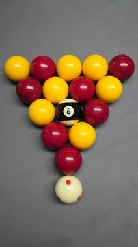 Pool balls racked up Stock Photos