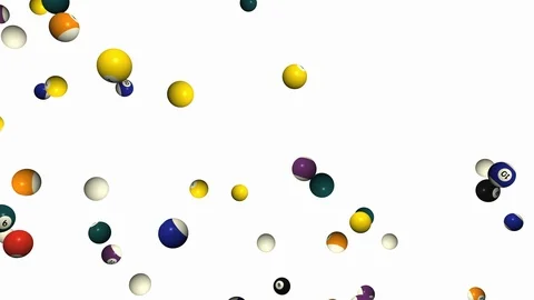 Pool balls V1 - seamless looping, alpha channels and 4K Stock Footage 89457788