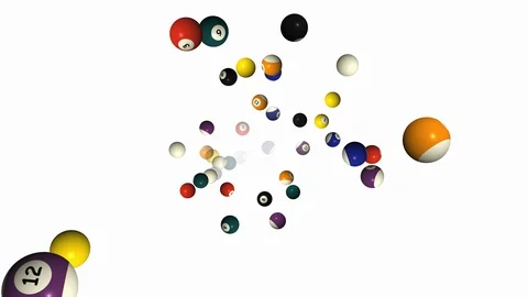 Pool balls V2 - seamless looping, alpha channels and 4K Stock Footage 89458718