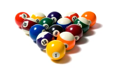 Pool balls on white Stock Photos