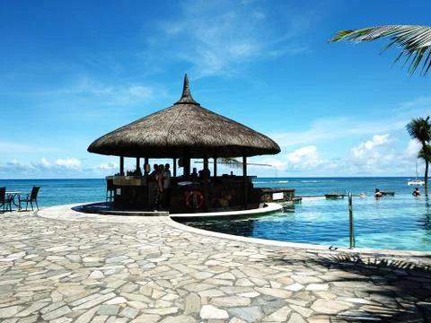 Pool bar in Mauritius Stock Photos