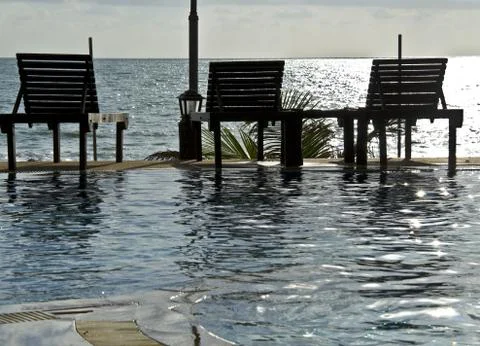 Pool at the beach Stock Photos