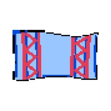 Pool beach towel pixel art vector illustration Stock Illustration