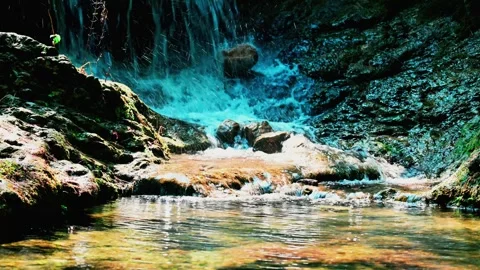 Pool below falls Stock Footage 347506717