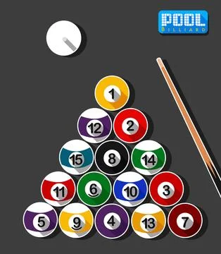 Pool Billiard Art Flat Design, Vector Illustration イラスト素材