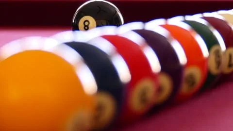 Pool Billiard Balls in line Stock Photos