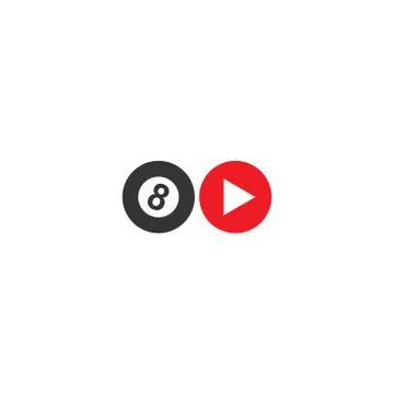 Pool Billiard icon logo Stock Illustration