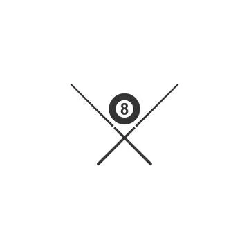 Pool Billiard icon logo Stock Illustration