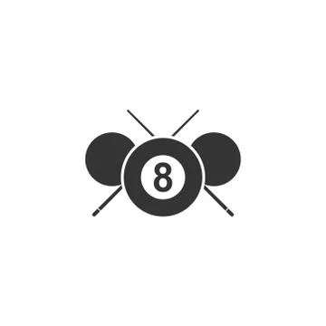 Pool Billiard icon logo Stock Illustration